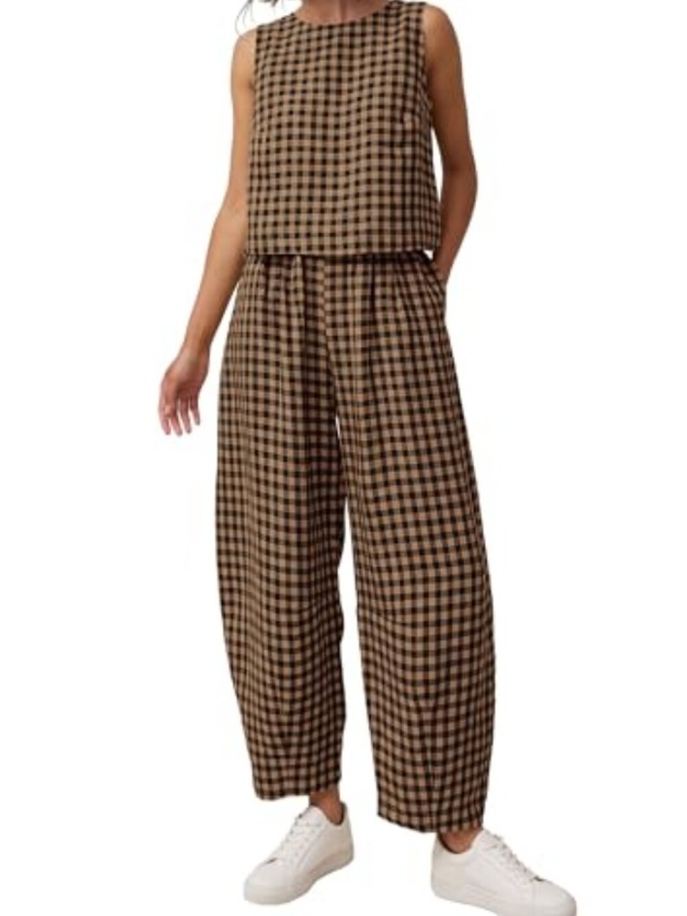 PRETTYGARDEN Womens Plaid 2 Piece Matching Sets